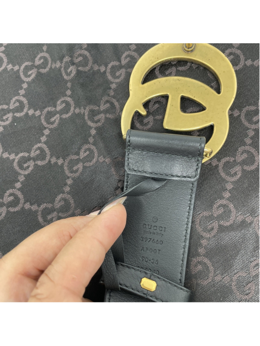 gucci BELT GG size 90 black leather - Picture 3 of 5